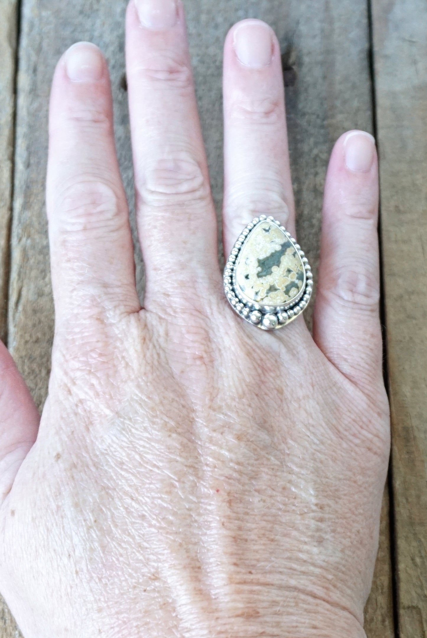 Size 7 1/2 Ocean Jasper Statement Ring