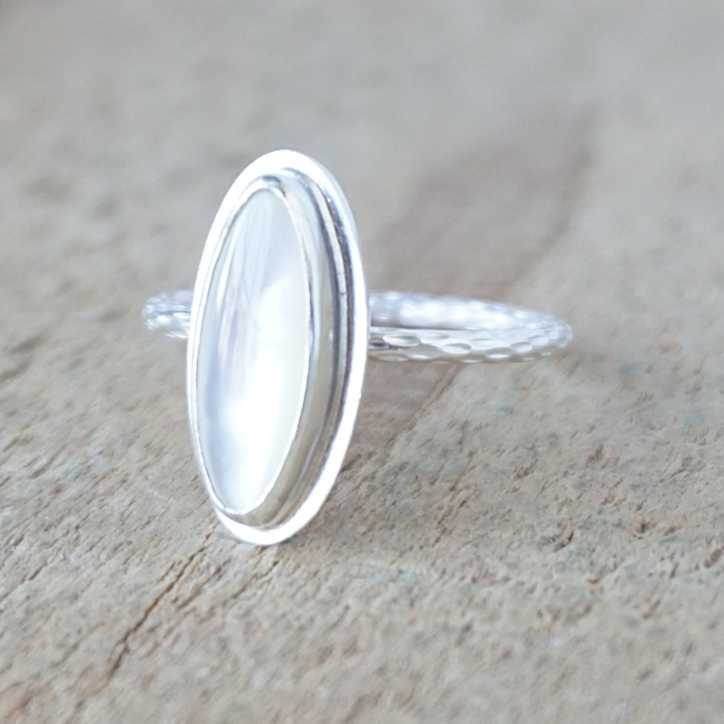 Size 9 Mother of Pearl Stacking Ring
