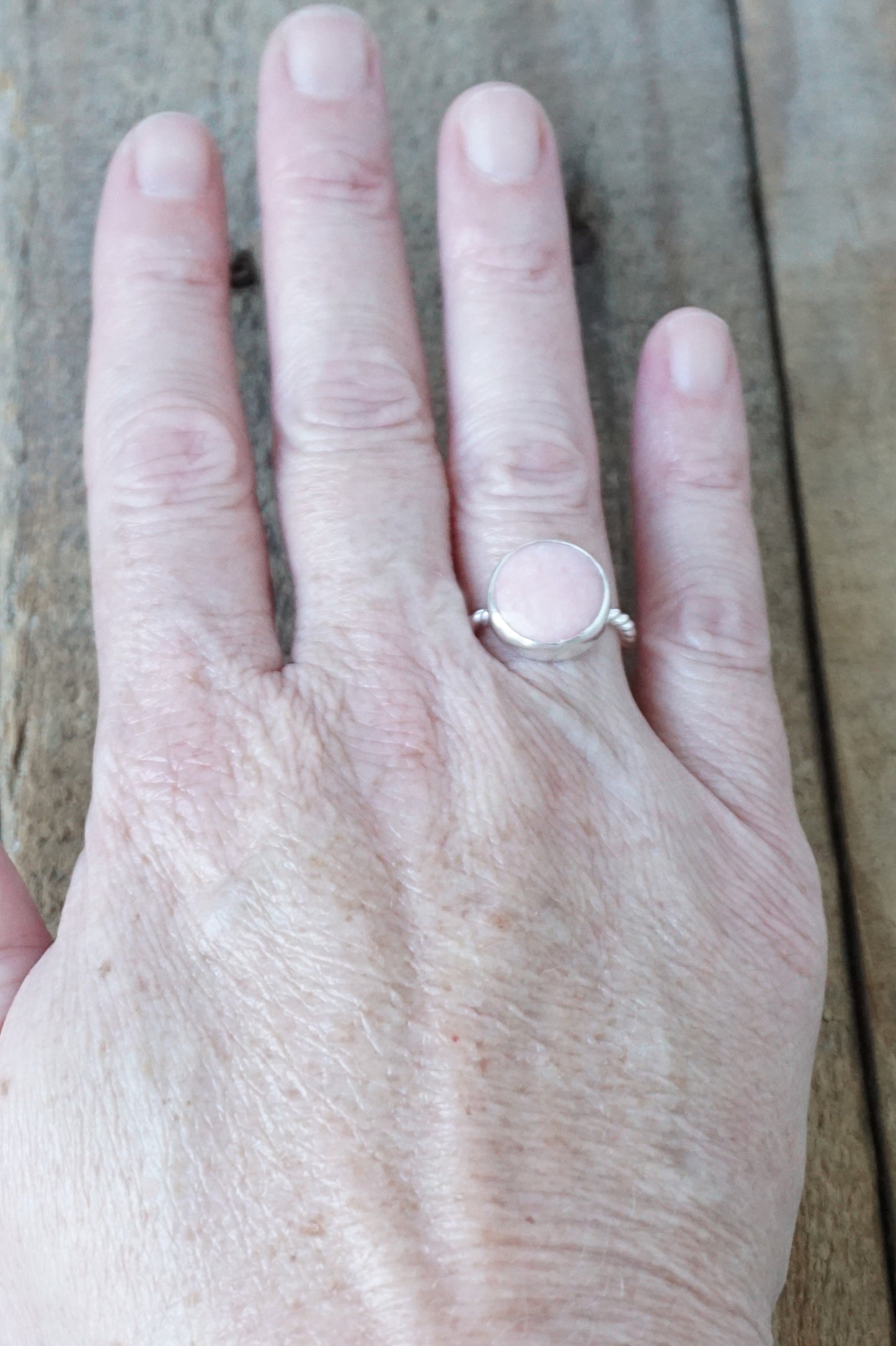 Size 6 1/2 Pink Opal Stacking Ring