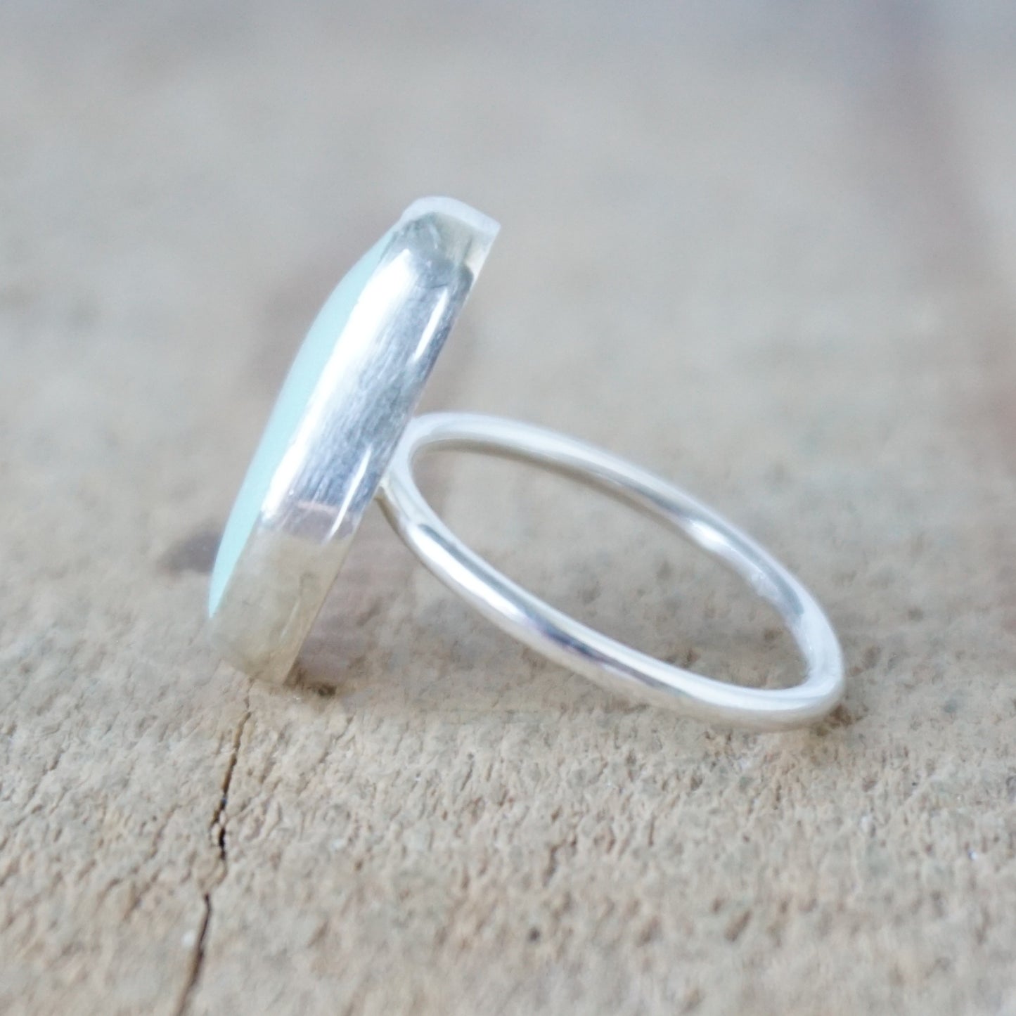 Size 6 1/2 Seafoam Green Sea Glass Stacking Ring