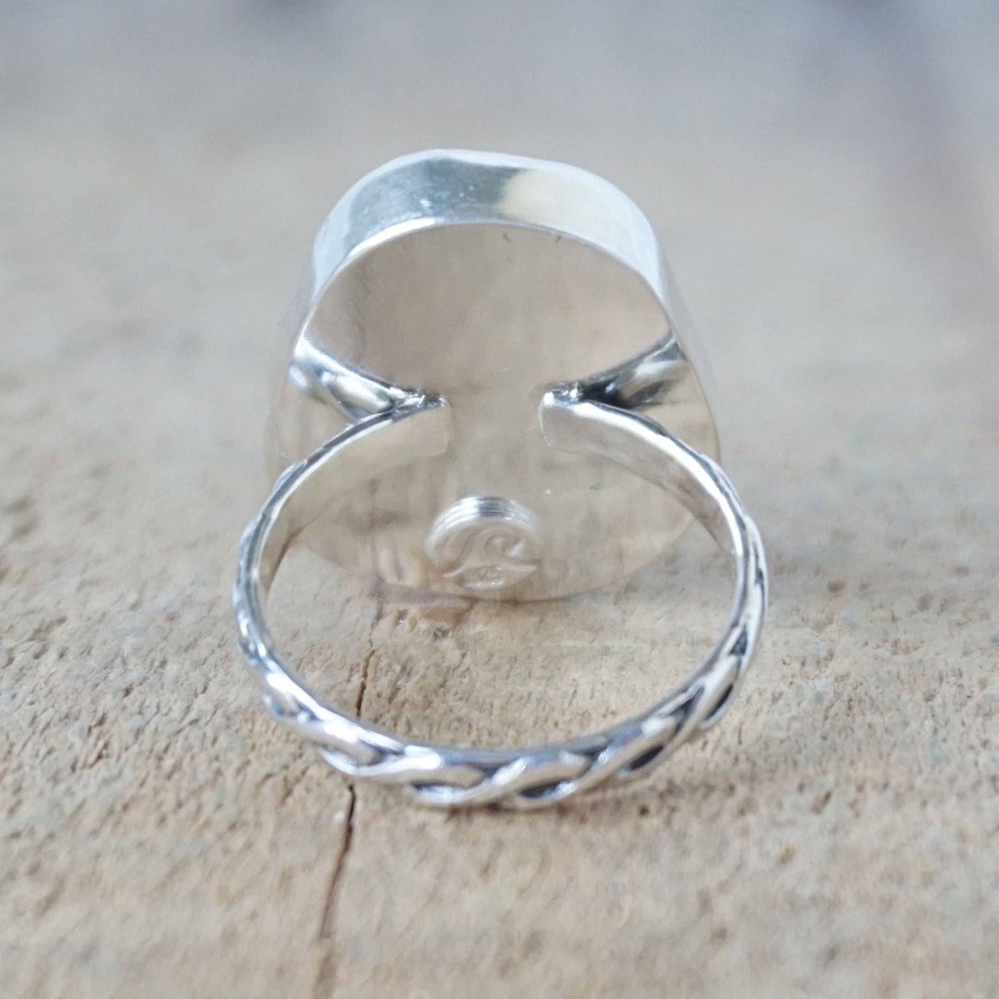 Size 9 Soft Aqua Blue Sea Glass Statement Ring