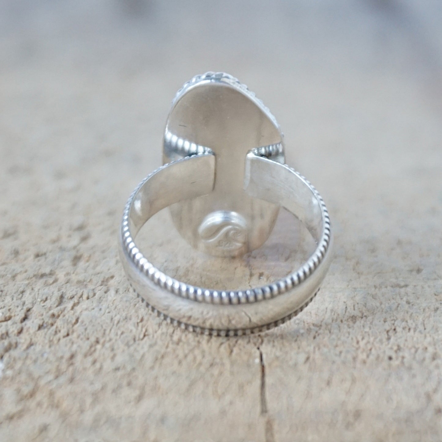 Size 7 Cobalt Blue Sea Glass Statement Ring