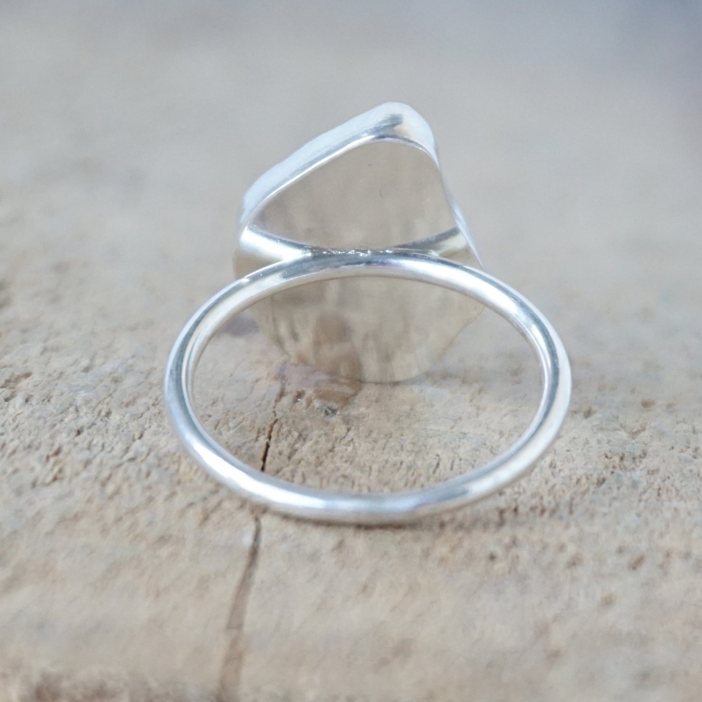 Size 7 1/2 Cornflower Blue Sea Glass Stacking Ring