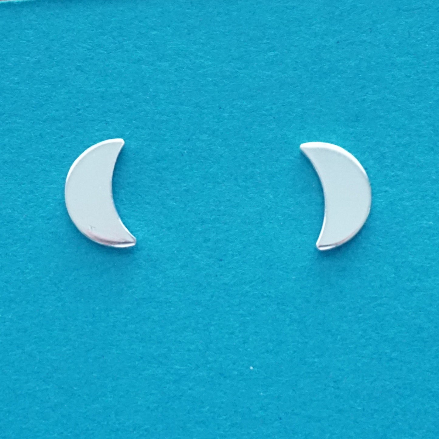 Sterling Silver Crescent Moon Stud Earrings