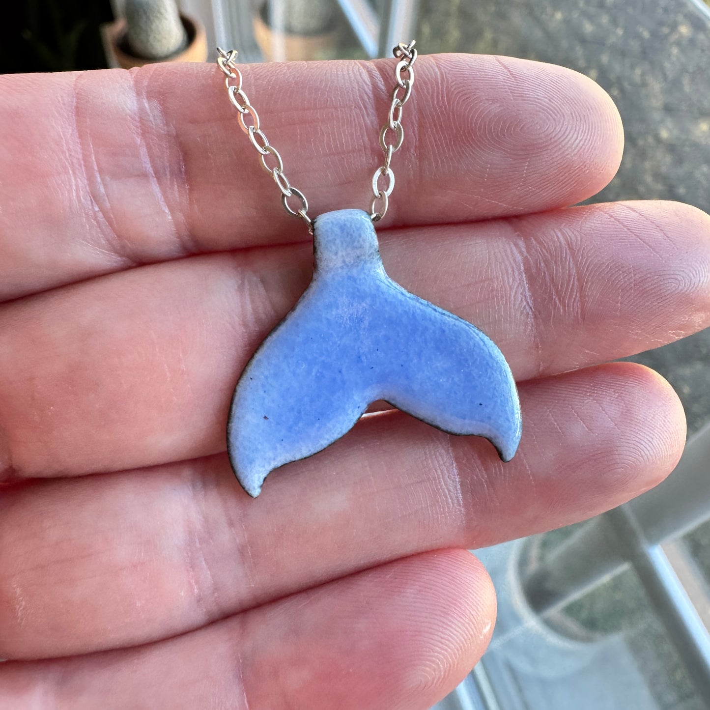 CLEARANCE Purple Enamel Whale/Mermaid Tail Necklace