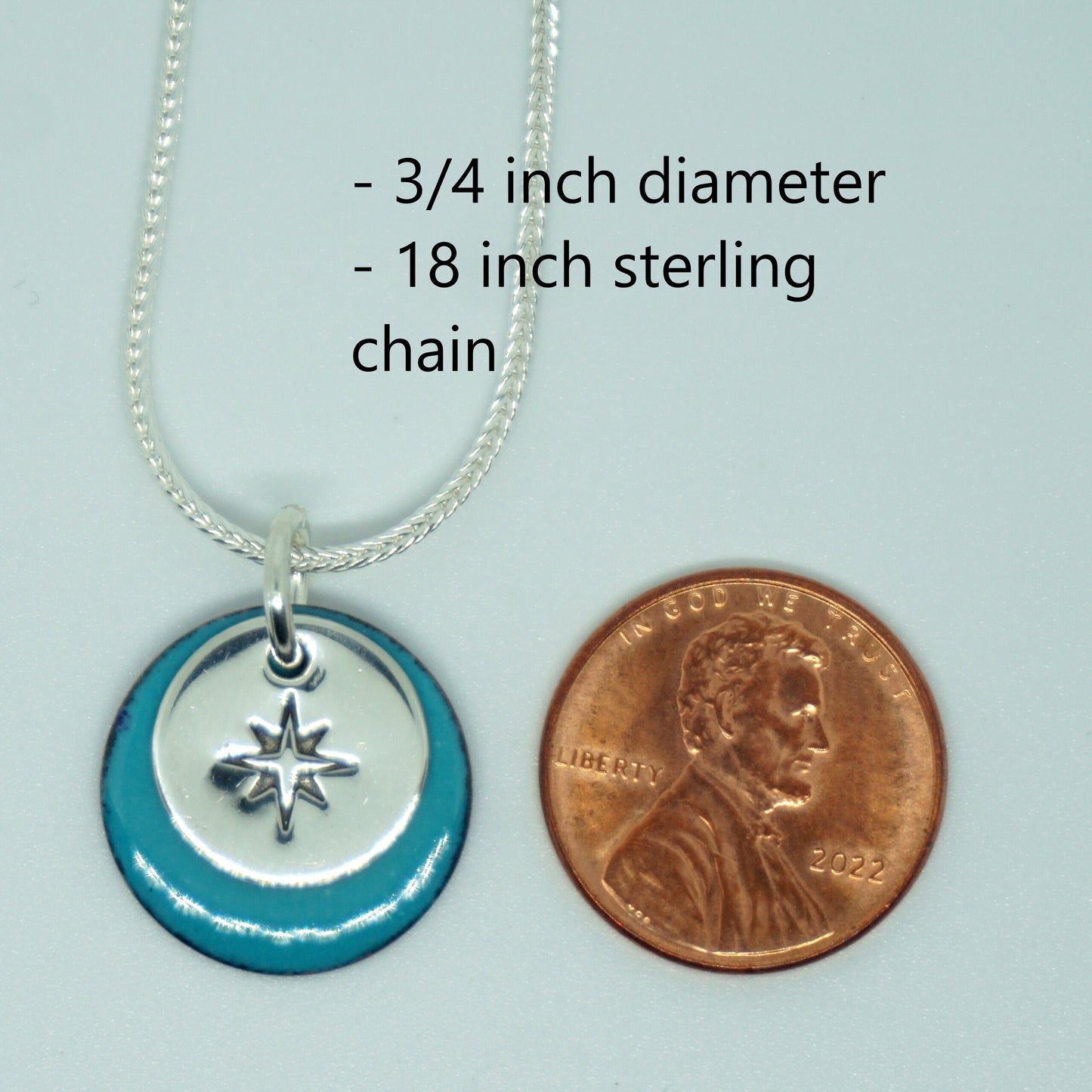 Hand Stamped Compass Rose Sterling Silver on Enamel Pendant - Create Your Own - Enamel Necklace, Compass Necklace, Compass Jewelry, Travel