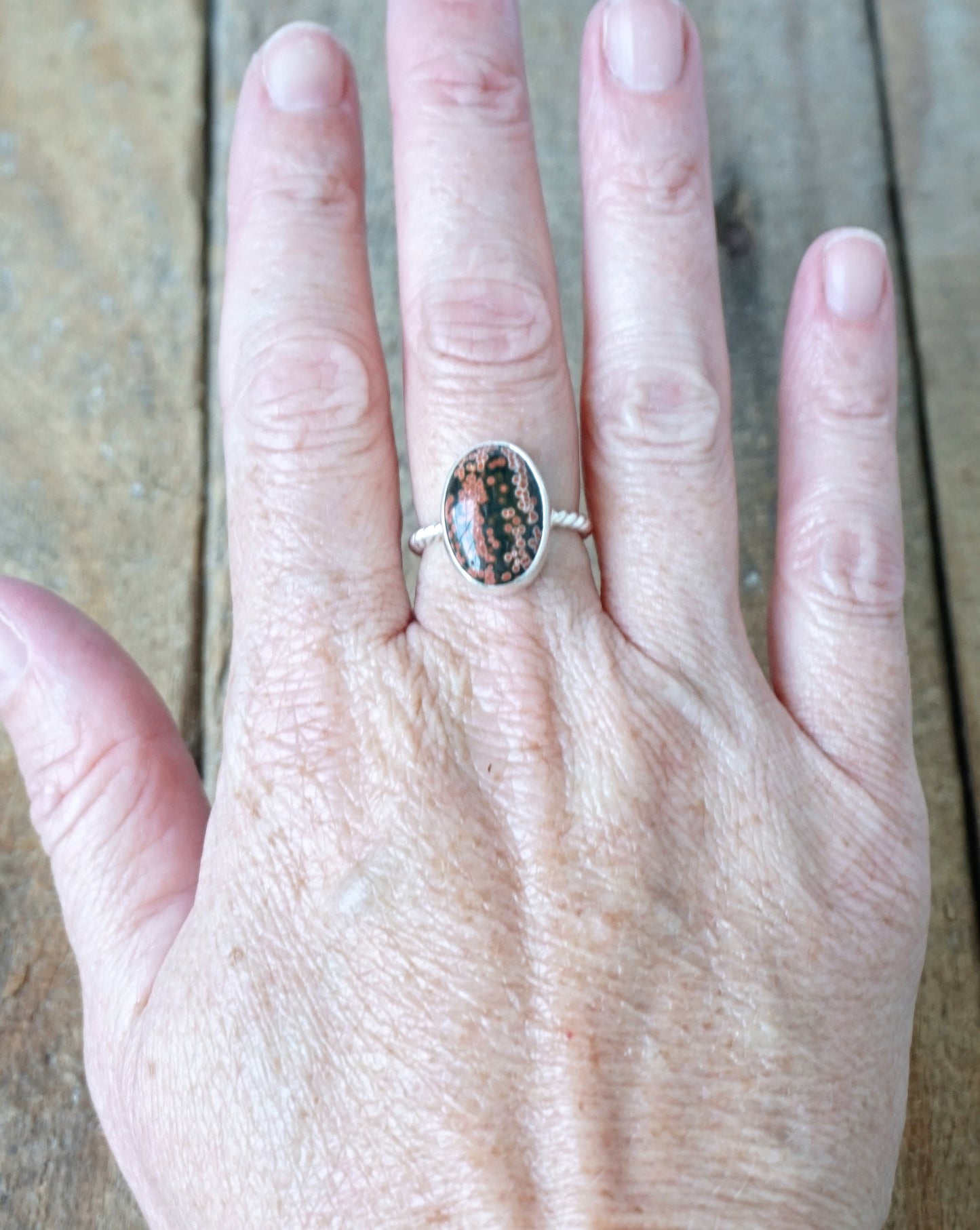 Size 7 Ocean Jasper Stacking Ring