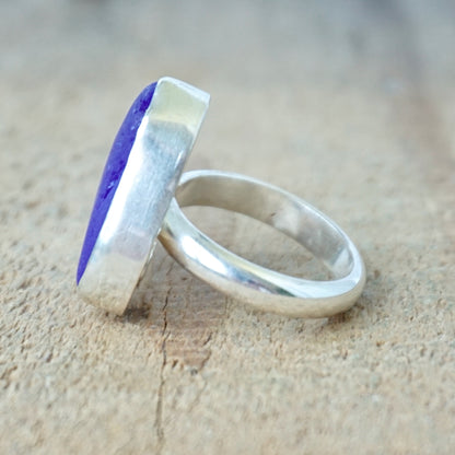 Size 8 1/2 Cobalt Blue Sea Glass Statement Ring