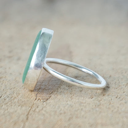 Size 8 Sage Green Sea Glass Stacking Ring