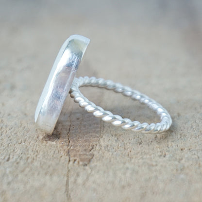 Size 6 1/2 Clear Sea Glass Stacking Ring