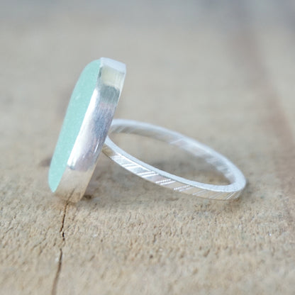 Size 9 Seafoam Green Sea Glass Stacking Ring