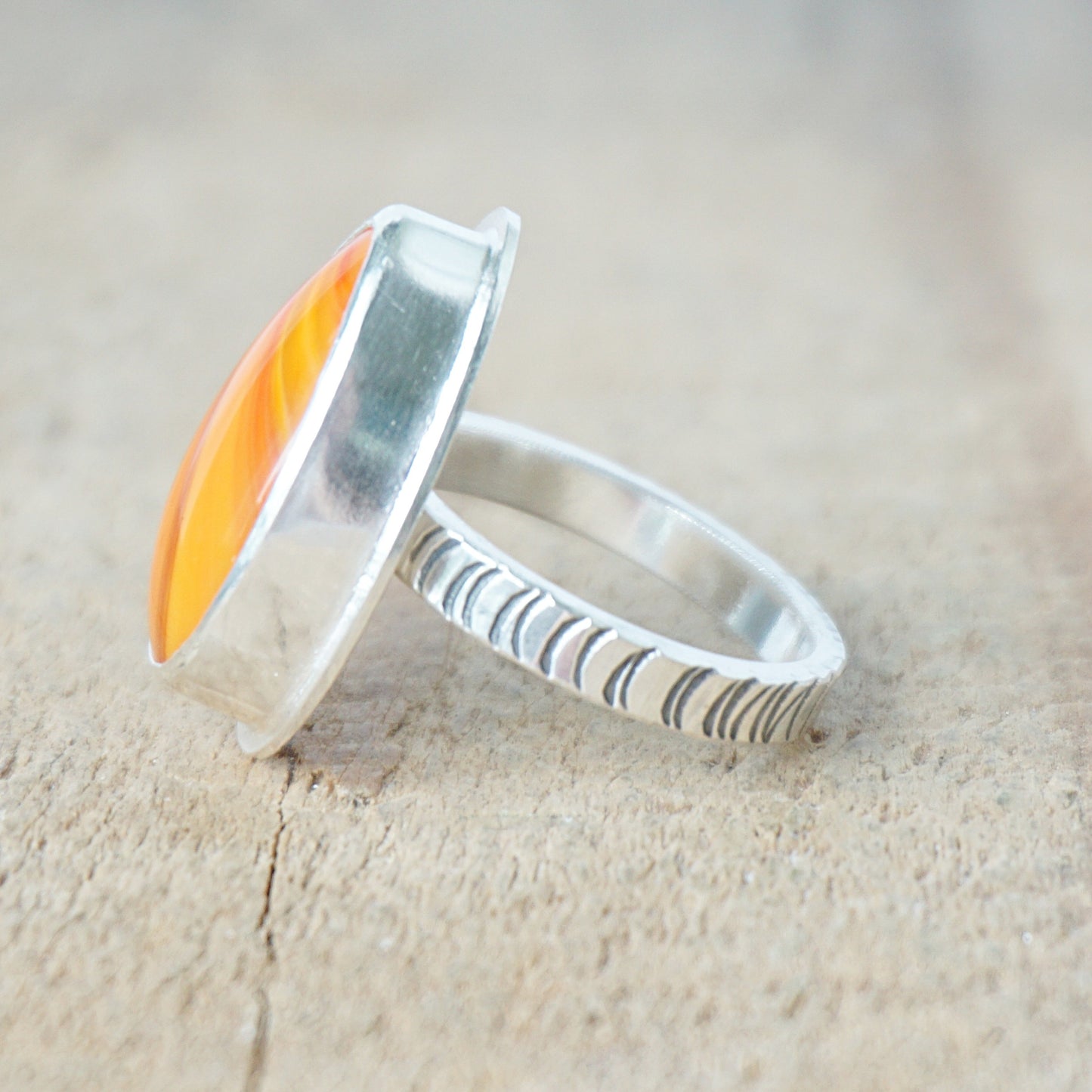 Size 7 Orange Rosarita Statement Ring