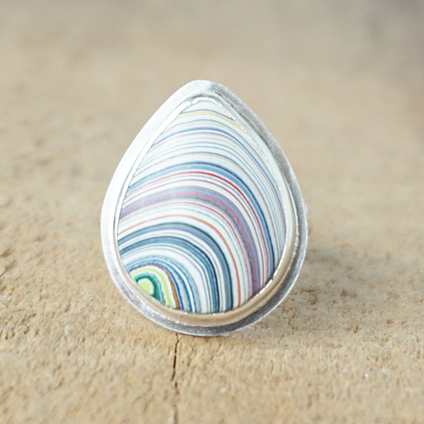 Size 7 Fordite Statement Ring