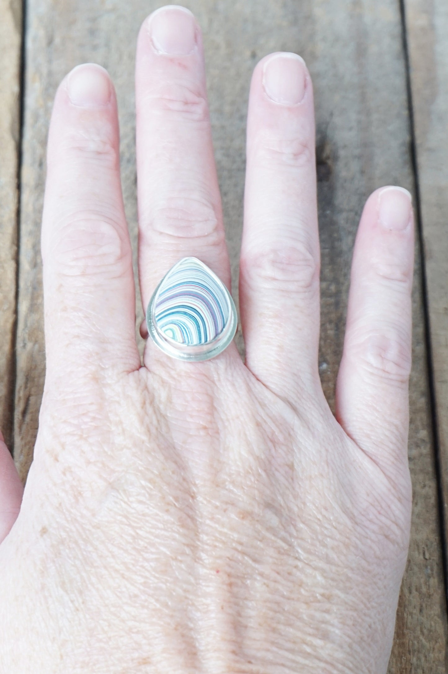 Size 7 Fordite Statement Ring