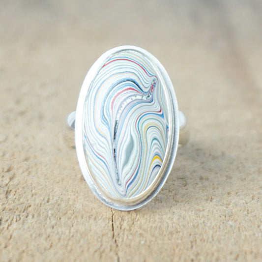 Size 9 1/2 Fordite Statement Ring