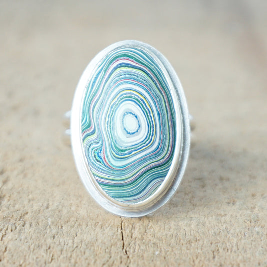 Size 8 Fordite Statement Ring