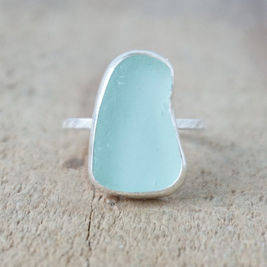 Size 8 1/2 Seafoam Green Sea Glass Stacking Ring