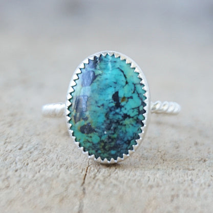 Size 8 Tibetan Turquoise Stacking Ring