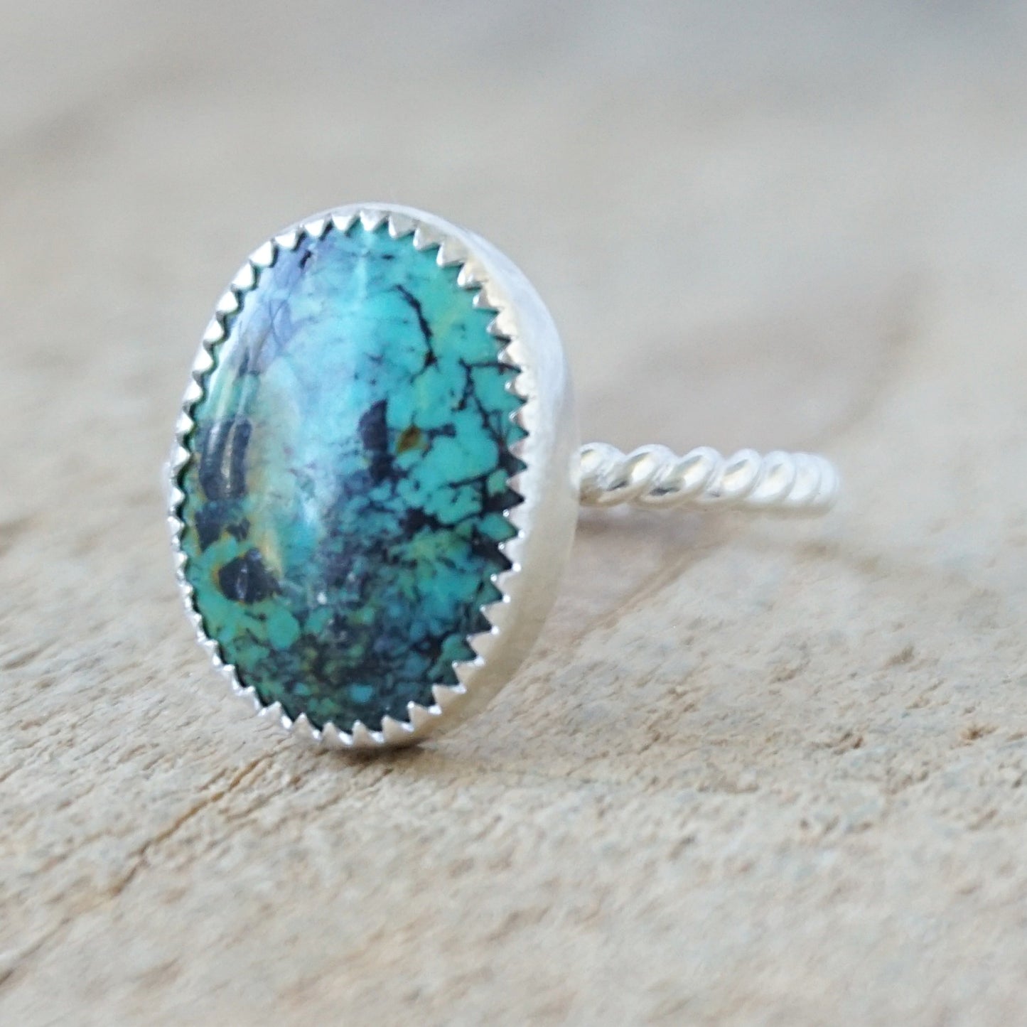 Size 8 Tibetan Turquoise Stacking Ring