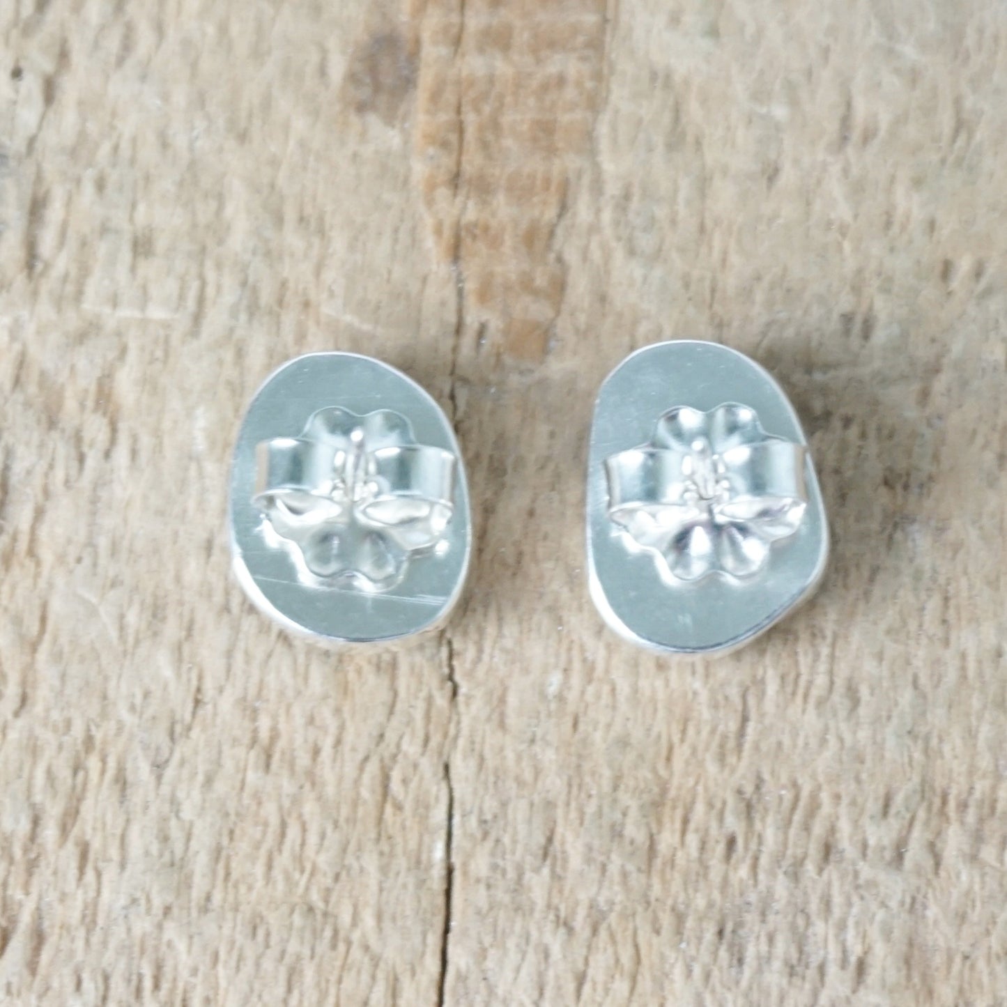 Soft Aqua Blue Sea Glass Stud Earrings