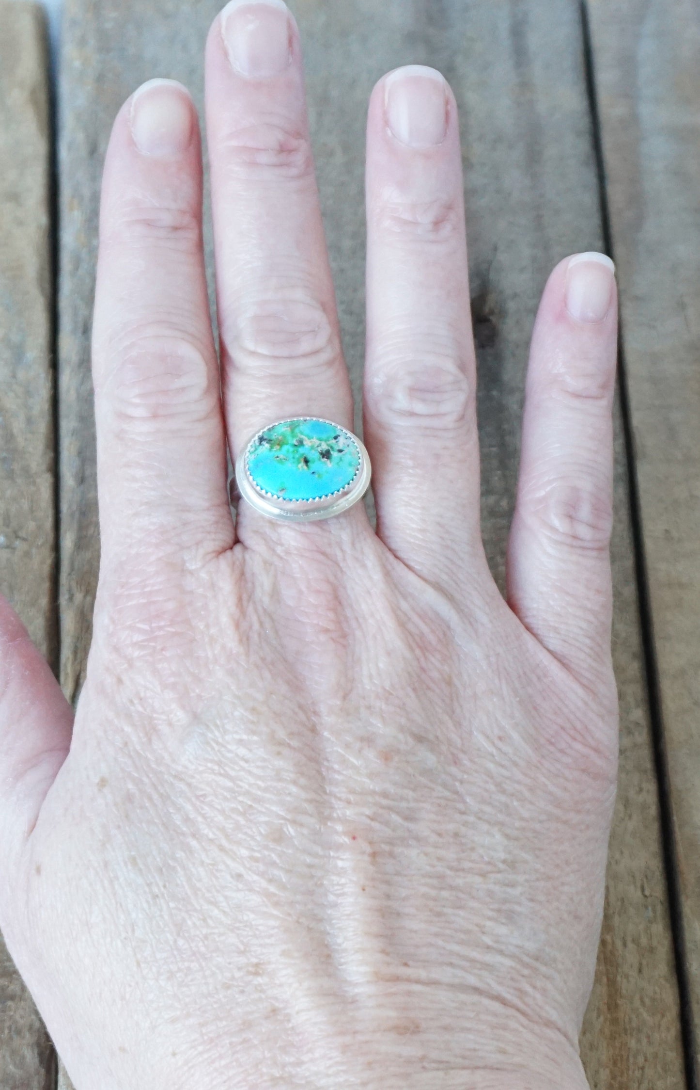 Size 8 Sonoran Gold Turquoise Statement Ring