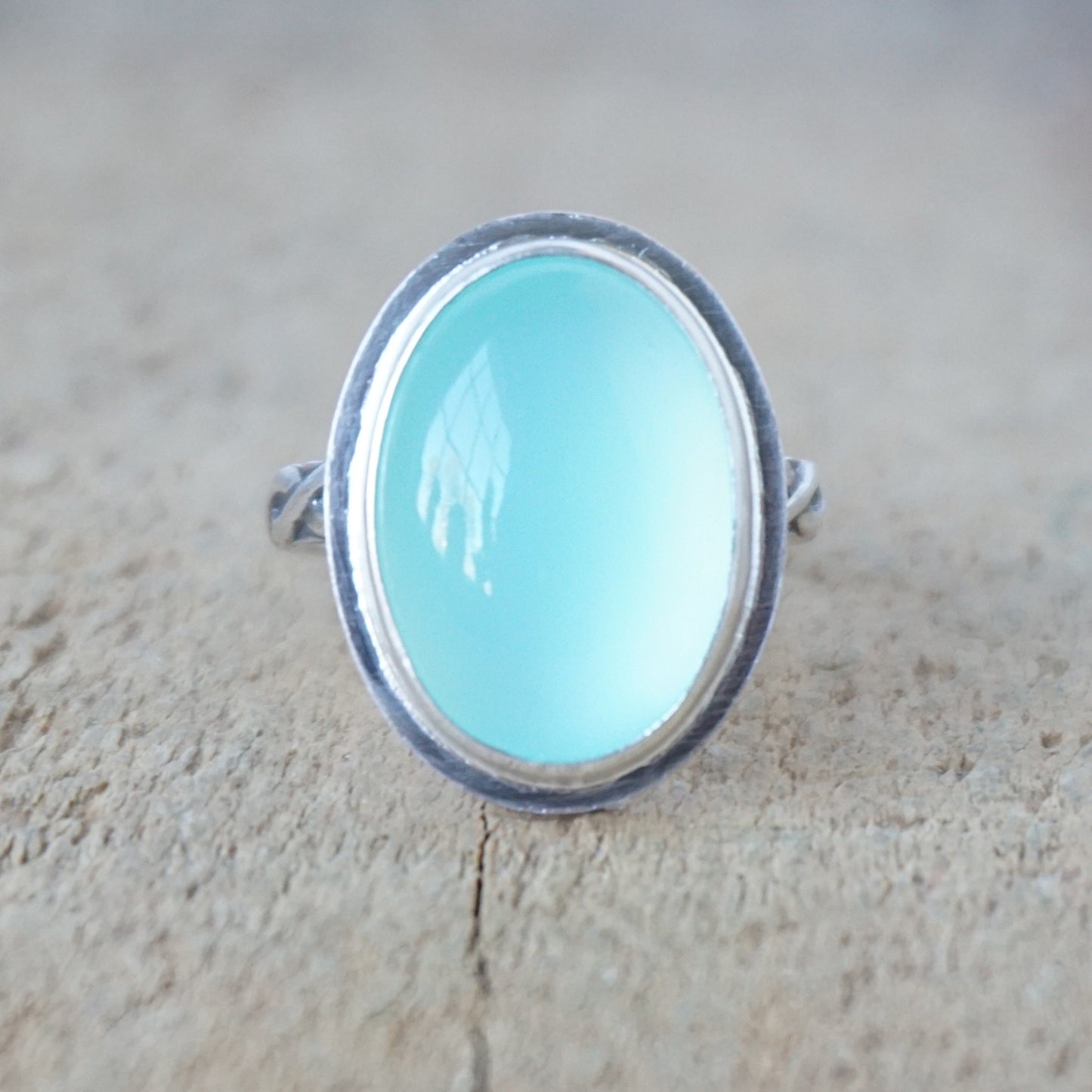 Size 8 Aqua Chalcedony Statement Ring