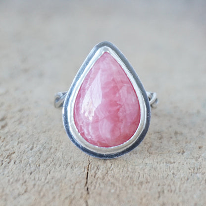 Size 7 Rhodochrosite Statement Ring