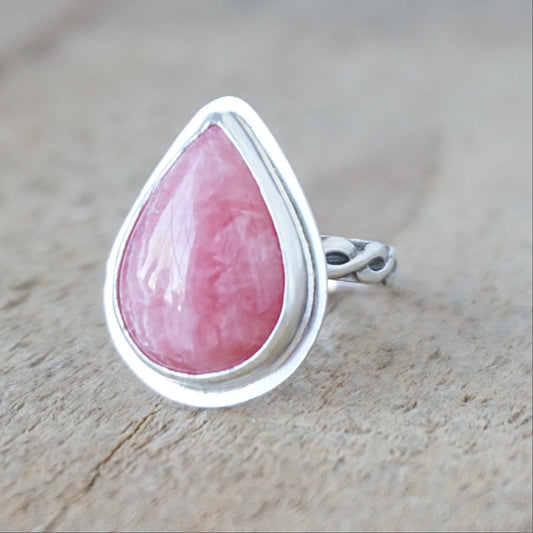 Size 7 Rhodochrosite Statement Ring