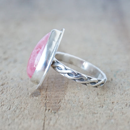 Size 7 Rhodochrosite Statement Ring