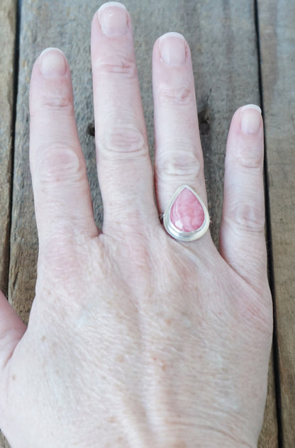 Size 7 Rhodochrosite Statement Ring