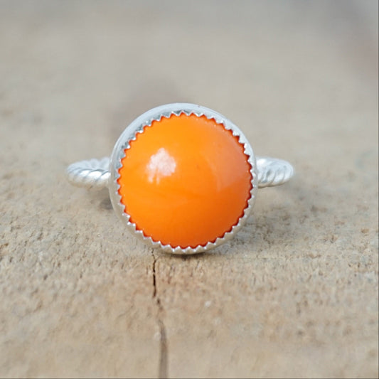 Size 8 1/4 Orange Rosarita Stacking Ring