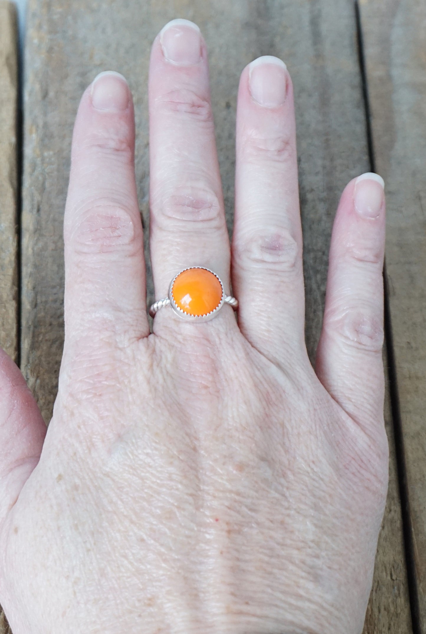 Size 8 1/4 Orange Rosarita Stacking Ring