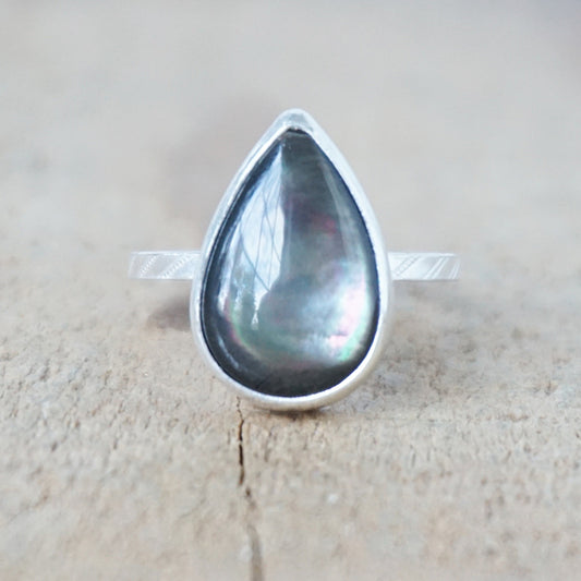 Size 5 Grey Mother of Pearl Stacking Ring