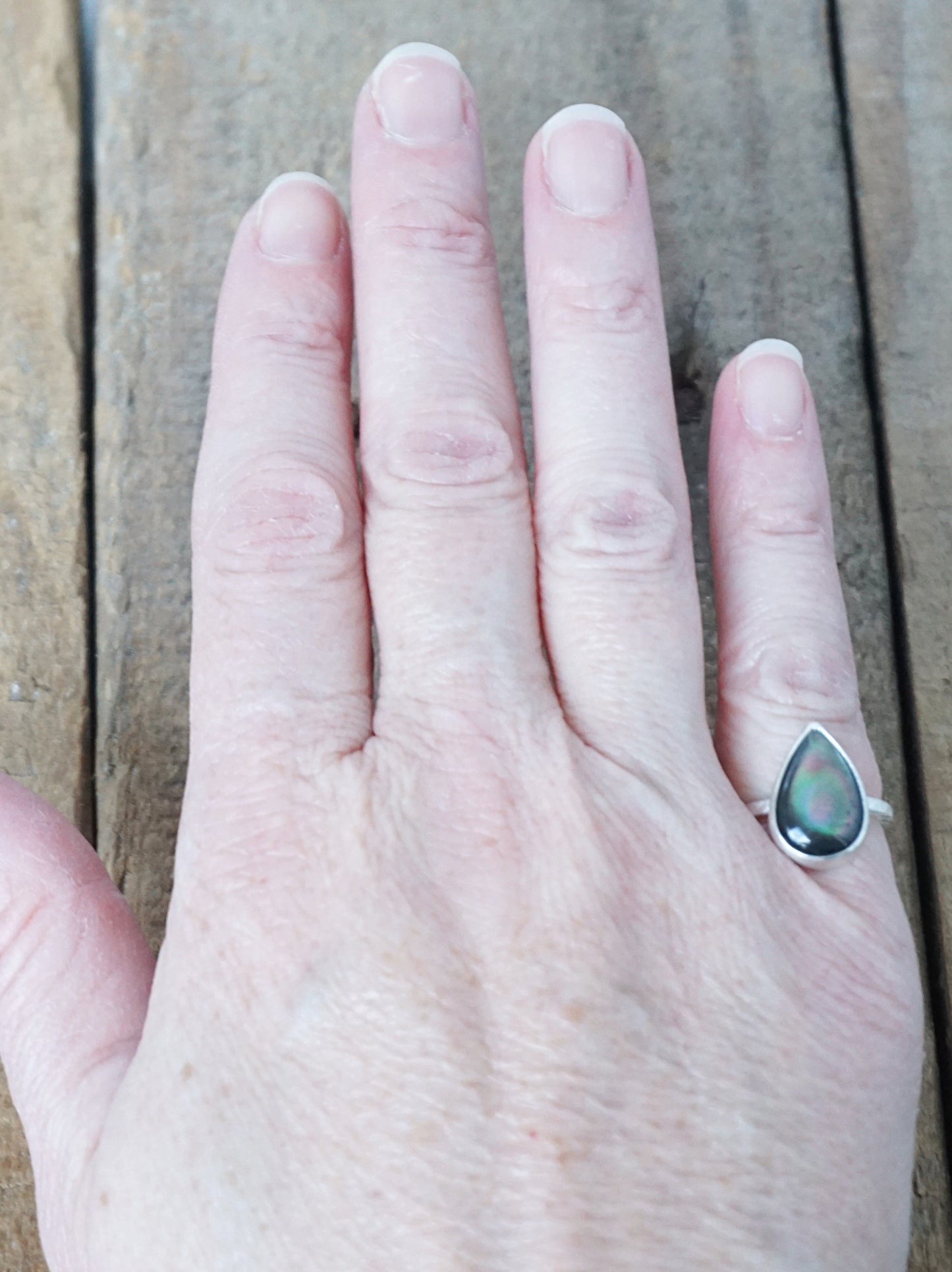 Size 5 Grey Mother of Pearl Stacking Ring