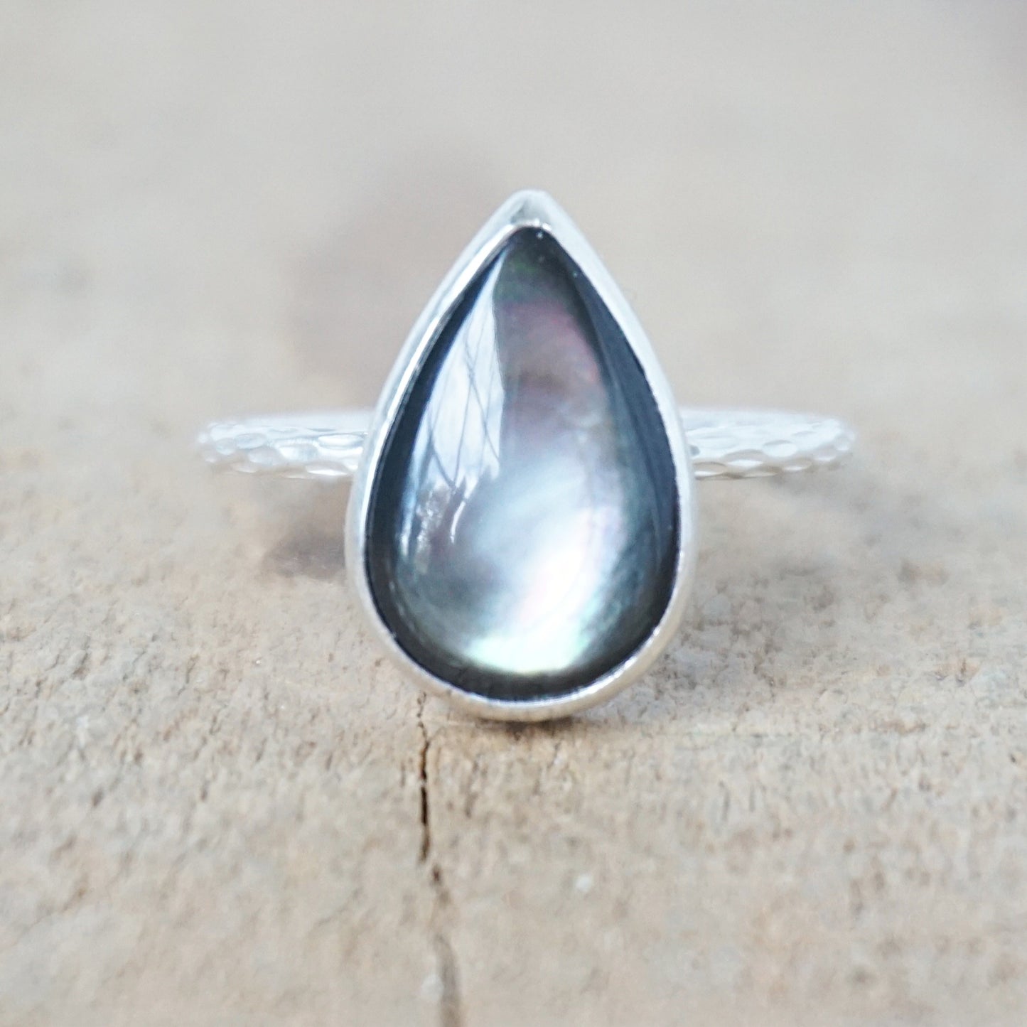 Size 8 Grey Mother of Pearl Stacking Ring