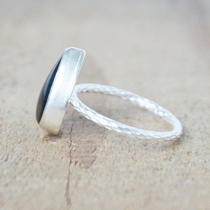 Size 8 Grey Mother of Pearl Stacking Ring