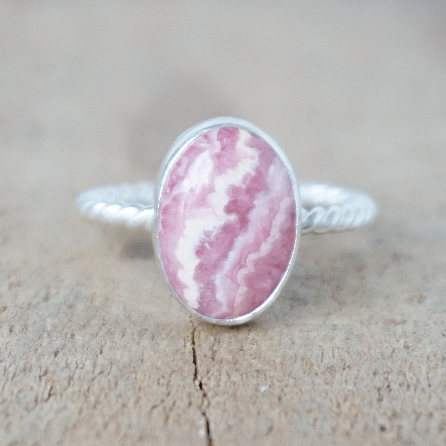 Size 8 3/4 Rhodochrosite Stacking Ring