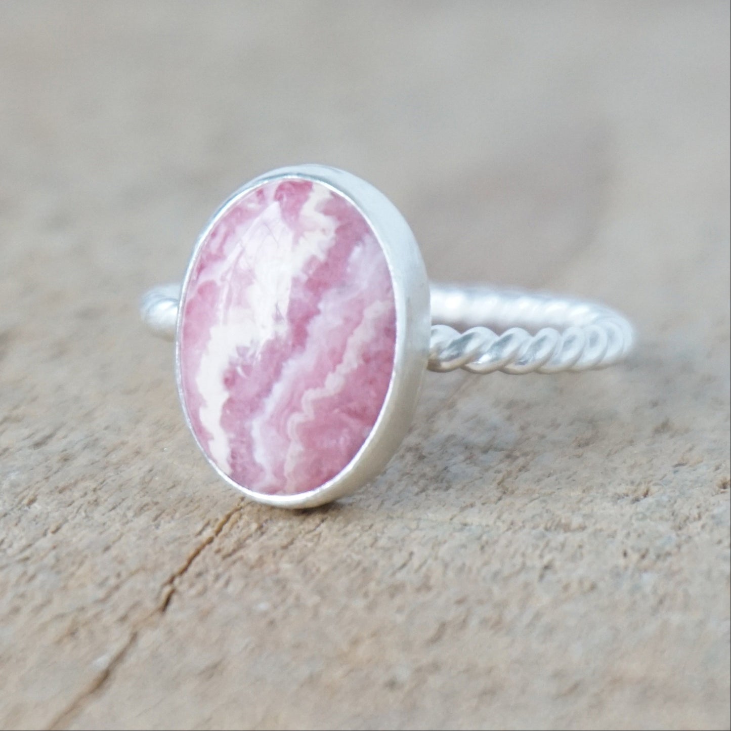 Size 8 3/4 Rhodochrosite Stacking Ring