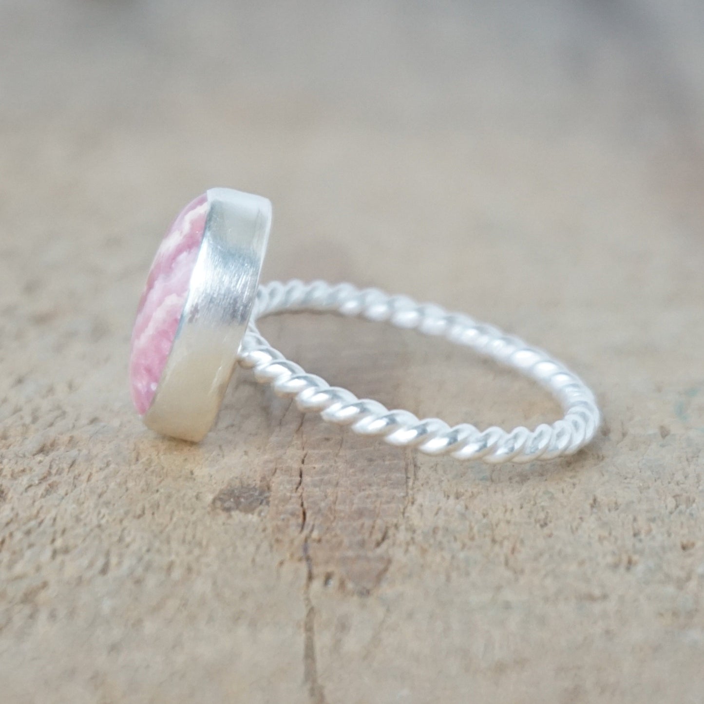 Size 8 3/4 Rhodochrosite Stacking Ring