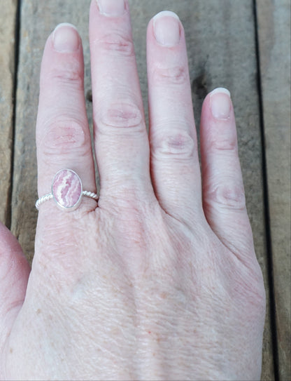 Size 8 3/4 Rhodochrosite Stacking Ring