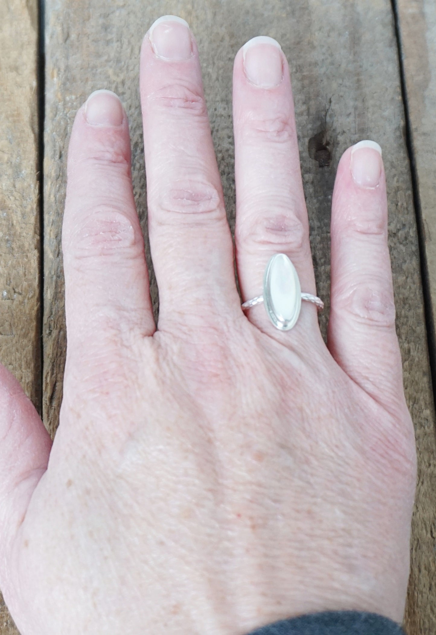 Size 7 Mother of Pearl Stacking Ring