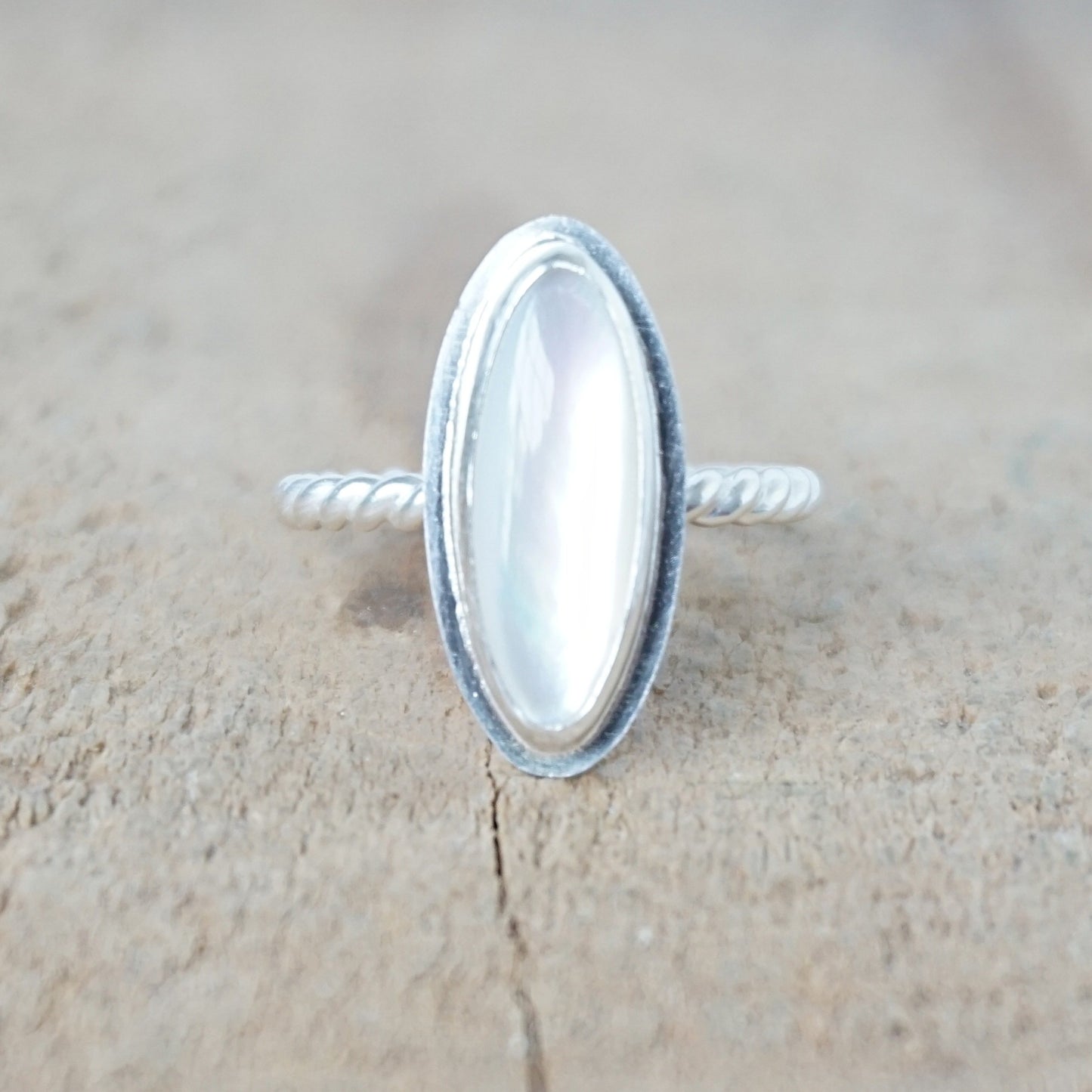 Size 5 3/4 Mother of Pearl Stacking Ring