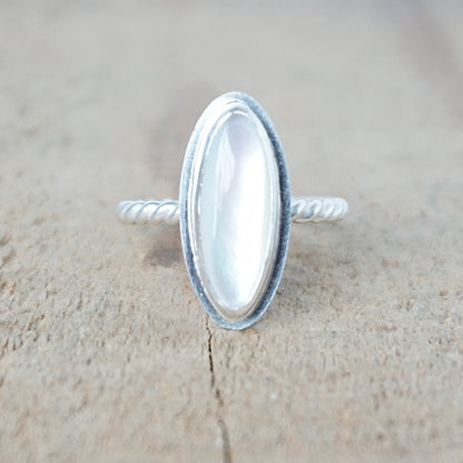 Size 5 3/4 Mother of Pearl Stacking Ring