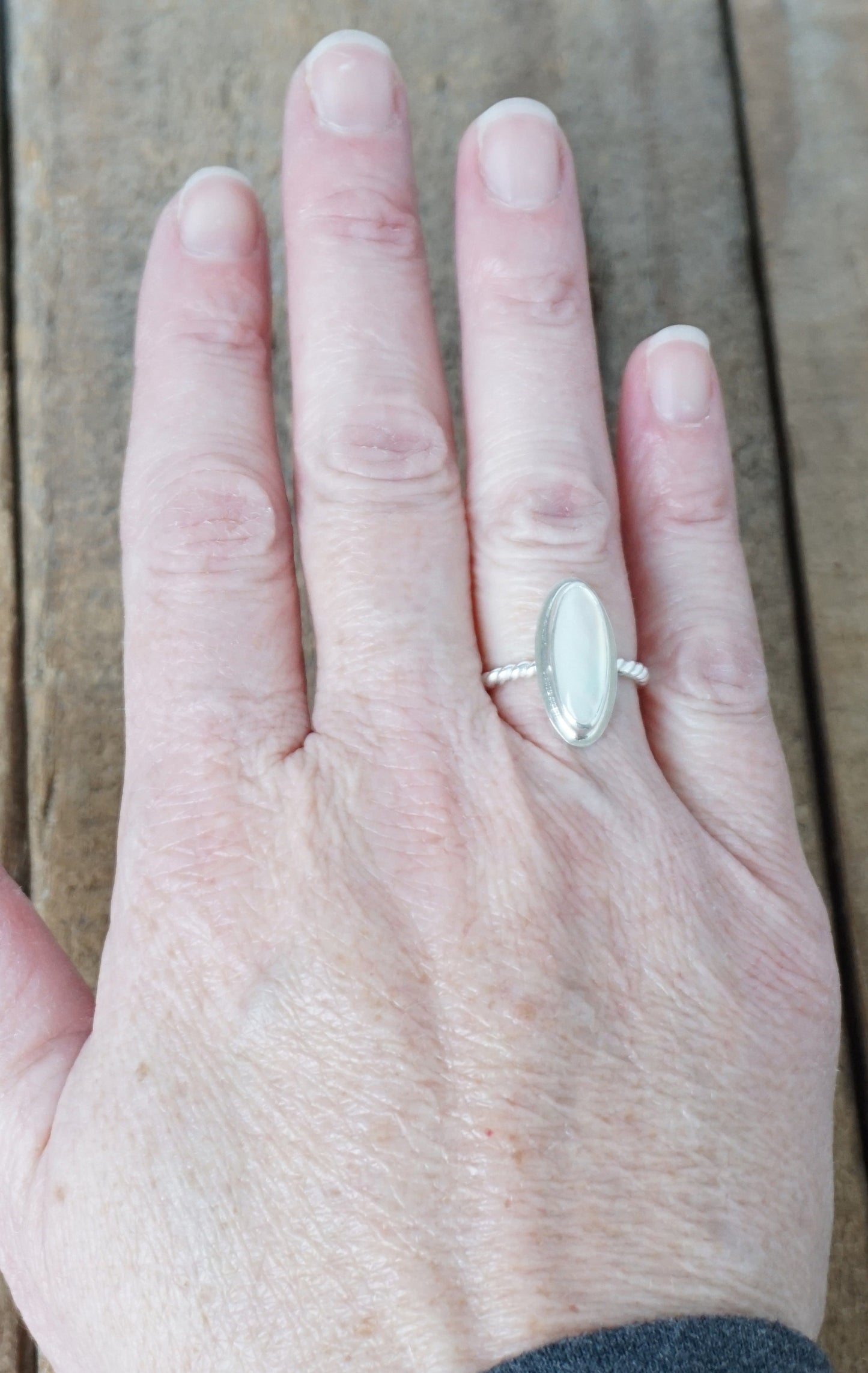 Size 5 3/4 Mother of Pearl Stacking Ring