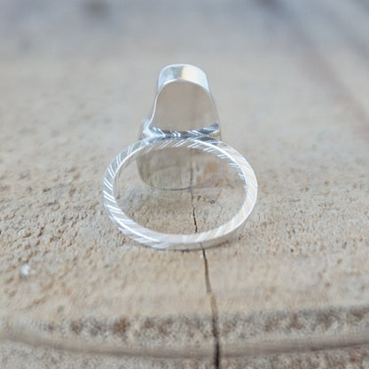 Size 7 1/2 Cornflower Blue Sea Glass Stacking Ring