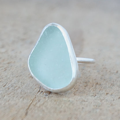 Size 8 Seafoam Green Sea Glass Stacking Ring