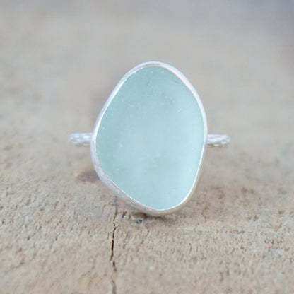 Size 7 Seafoam Green Sea Glass Stacking Ring