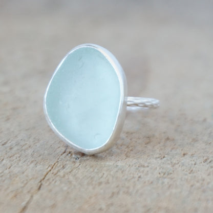 Size 7 Seafoam Green Sea Glass Stacking Ring