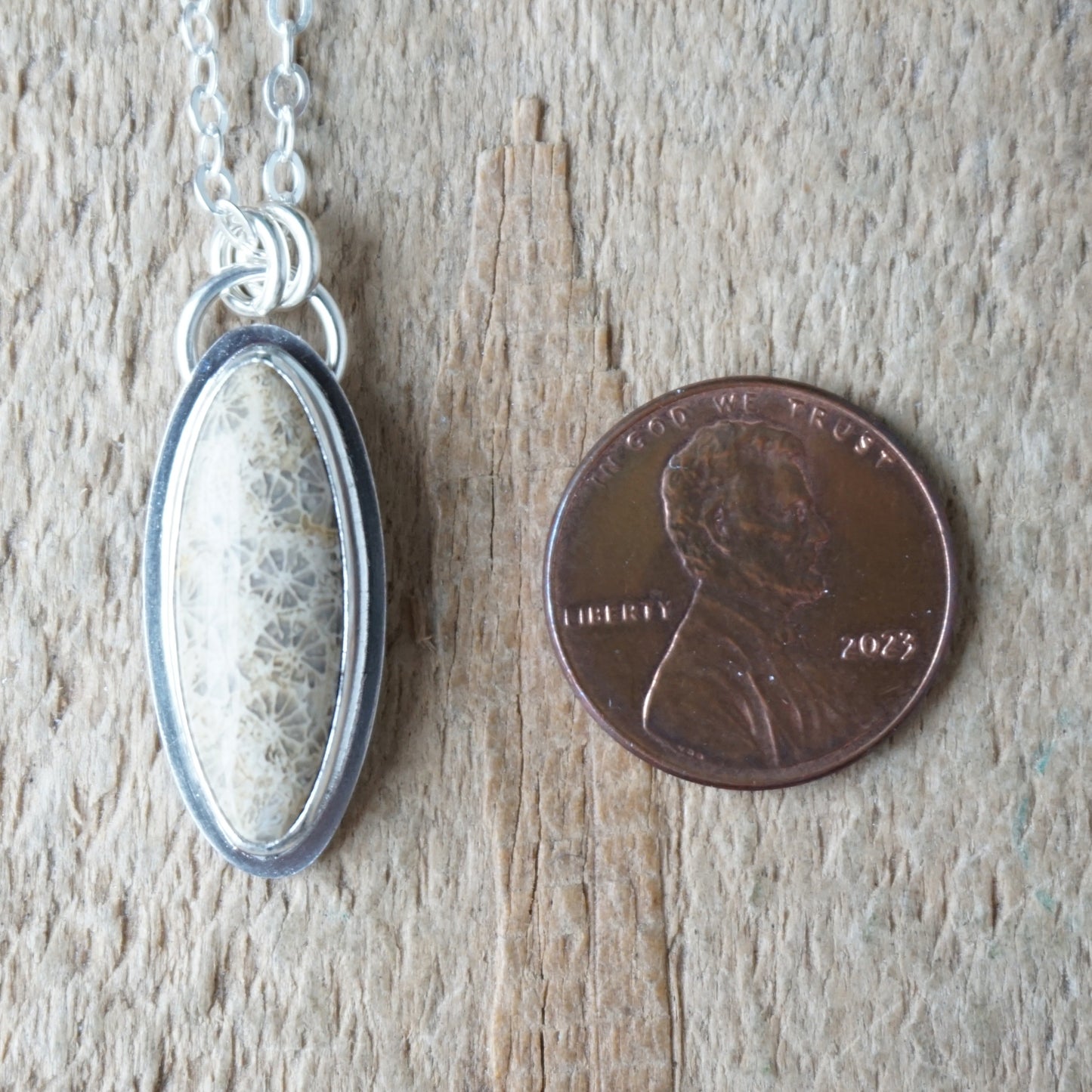 RESERVED Fossilized Coral Pendant