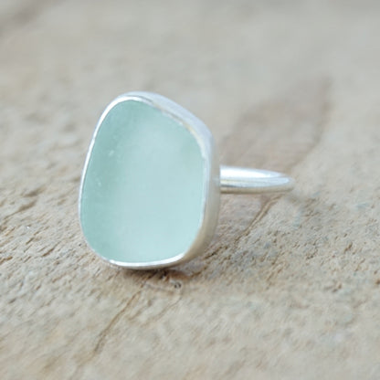 Size 7 1/2 Seafoam Green Sea Glass Stacking Ring